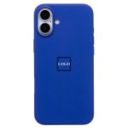 Чехол iPh 16 Plus силикон SC Premium с анимацией с лого и SafeMag синий яркий