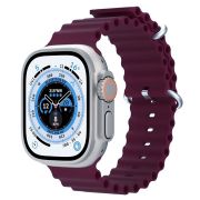 Ремешок ApWatch 42/44/45/49 мм силикон ребристый бордо