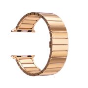 Ремешок ApWatch 42/44/45/49 мм металл блочный на застёжке розовое золото