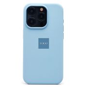Чехол iPh 15 Pro силикон SC Premium с анимацией с лого и SafeMag голубой