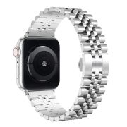 Ремешок ApWatch 42/44/45/49 мм металл блочный на застёжке серебристый