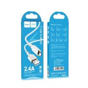Кабель USB - MicroUSB Hoco X95, 2.4A, 1м, белый