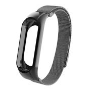 Ремешок Xiaomi Mi Band 5 металл на магните регулируемый чёрный