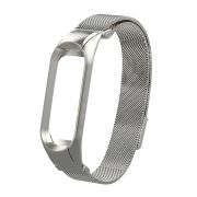 Ремешок Xiaomi Mi Band 5 металл на магните регулируемый серебристый