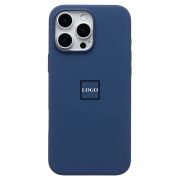 Чехол iPh 16 Pro Max силикон SC Premium с анимацией с лого и SafeMag синий тёмный