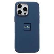 Чехол iPh 16 Pro Max силикон SC Premium с анимацией с лого и SafeMag синий деним