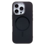 Чехол iPh 16 Pro комбинированный с металлом и SafeMag чёрный