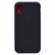 Чехол iPh XR пластик плотный синий