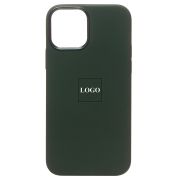 Чехол iPh 12 /iPh 12 Pro силикон SC Premium с анимацией с лого и SafeMag зелёный тёмный
