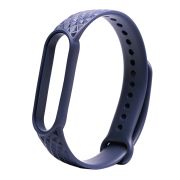 Ремешок Xiaomi Mi Band 5/Mi Band 6 силикон резной ромб синий