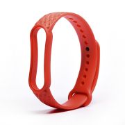Ремешок Xiaomi Mi Band 5/Mi Band 6 силикон резной ромб красный