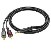 Аудиокабель - Кабель 2RCA (m) - AUX 3.5 (m) 1.5м Borofone BL11 чёрный