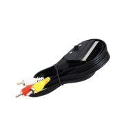 Кабель SCART (m) - 3RCA (m) SK16 1.5м с переключателем чёрный