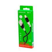 Кабель USB - Lightning Borofone BX79, 2.4A, 1м, силиконовый, чёрный