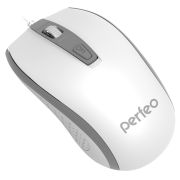 Мышь проводная Perfeo Profil бело-серая