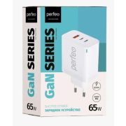 Адаптер Сетевой - Perfeo I4655, 1USB/2USB-C/3A/QC3.0/PD65W белый