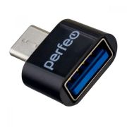 Переходник MicroUSB (m) - USB (f) OTG Perfeo 010 чёрный