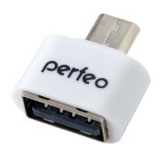 Переходник MicroUSB (m) - USB (f) OTG Perfeo 003 белый