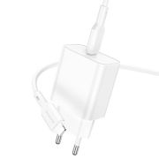 Адаптер Сетевой с кабелем Lightning/Type-C - Borofone BA71A, 1USB-C/PD18W белый