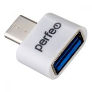 Переходник MicroUSB (m) - USB (f) OTG Perfeo 010 белый
