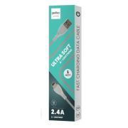 Кабель USB - Lightning Perfeo I4332t 2.4A, 1м, силикон серый