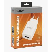 Адаптер Сетевой - Perfeo I4665, 1USB/1A  белый