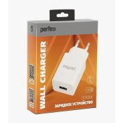 Адаптер Сетевой - Perfeo I4657, 1USB/2A белый