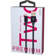 Кабель USB - Lightning Perfeo I4317 2м текстиль чёрный