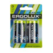 Батарейка (D) LR20 - Ergolux LR20 2BL Alkaline 2/12/96