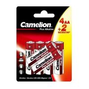 Батарейка AA, LR06 - Camelion LR06 6BL Plus Alkaline (4+2) 6/72/576