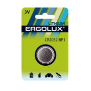 Батарейка CR2032 - Ergolux CR2032 1BL Lithium 1/10/1000