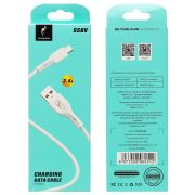 Кабель USB - MicroUSB SkyDolphin S58V, 2.4A, 1м, белый