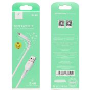 Кабель USB - MicroUSB SkyDolphin S54V, 2.4A, 1м, белый