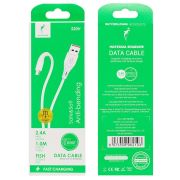 Кабель USB - MicroUSB SkyDolphin S20V, 2.4A, 1м, белый