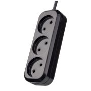 Удлинитель 3м - Perfeo RU Power длина 3м; 3 розетки без заземления чёрный PF_B4066