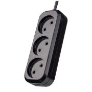 Удлинитель 5м - Perfeo RU Power длина 5м; 3 розетки без заземления чёрный PF_B4067