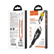 Кабель USB - MicroUSB Hoco U89, 2.4A, 1.2м, LED, чёрный