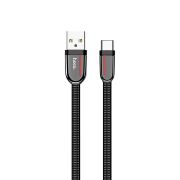 Кабель USB - Type-C Hoco U74, плоский, 3A, чёрный