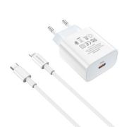Адаптер Сетевой с кабелем Lightning/Type-C - Borofone BA38A, 1USB-C/PD18W белый