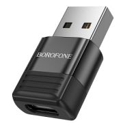 Переходник USB (m) - Type-C (f) Borofone BV18 чёрный