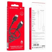 Кабель USB - Type-C Borofone BX70, 3A, 1м, чёрный