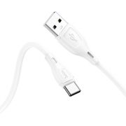 Кабель USB - Type-C Hoco X61, 3A, 1м, силиконовый, белый