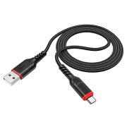 Кабель USB - MicroUSB Hoco X59, 2.4A, 2м, текстиль, чёрный