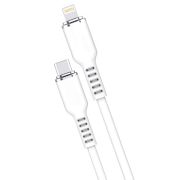 Кабель USB - Lightning Walker C795, 3.3A, 1м, силикон, белый