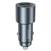 Адаптер Автомобильный - Hoco Z60, 1USB/1USB-C/QC3.0/PD30W металл чёрный