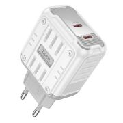 Адаптер Сетевой - Hoco C137A, 2USB-C/PD45W белый