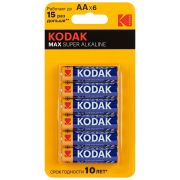 Батарейка AA, LR06 - Kodak LR06 6BL (4+2) MAX Super Alkaline 72/288