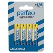 Батарейка AA, LR06 - Perfeo LR06 4BL Super Alkaline 120/480