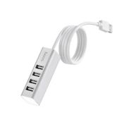 Разветвитель HUB > USB Hoco HB1 4 порта USB 2.0 кабель 80см серебристый
