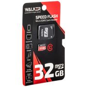 Карта памяти 32GB - Walker карта памяти microSDHC сlass 10 с адаптером 75-20 Мб/с